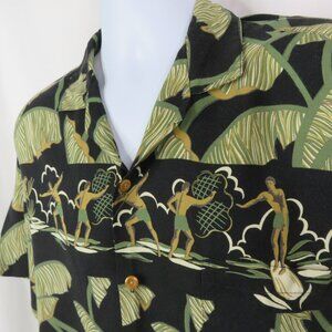 Diamond Head Hawaiian Shirt Men's M Aloha Fishing Nets Spears  Made in Hawaii
